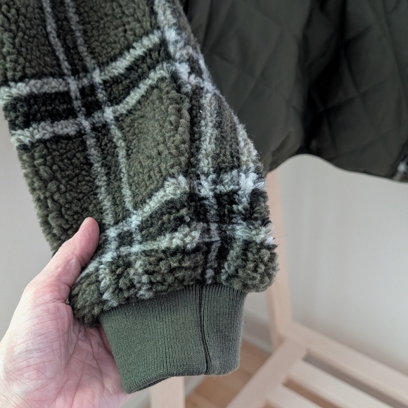 Zara Women's Plaid Hooded Jacket with Quilted Detail, Sz M - Picture 5 of 10